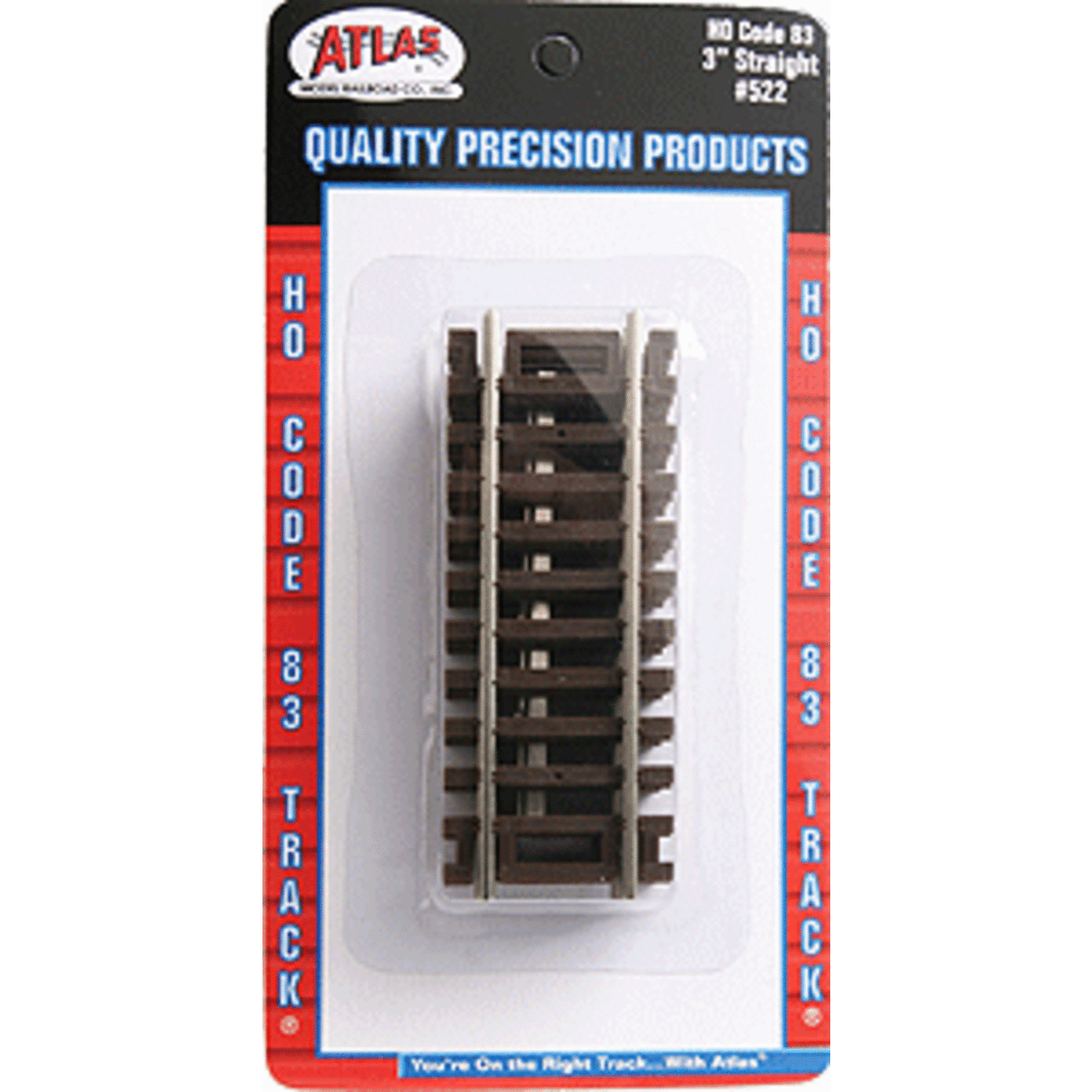 Atlas 522 HO Code 83 3" Straight Section - 4 Piece
