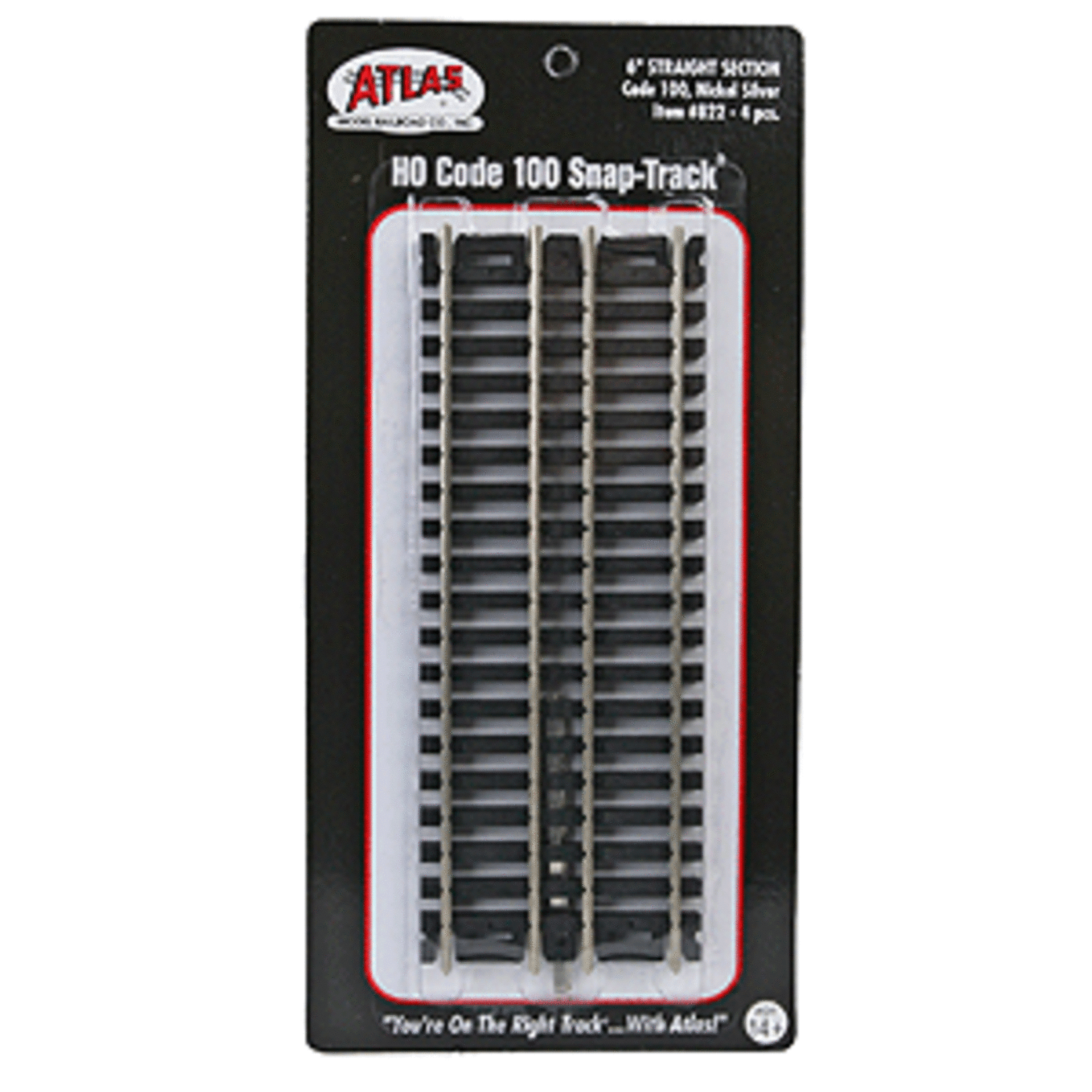 Atlas 822 HO Code 100 6" Straight Track