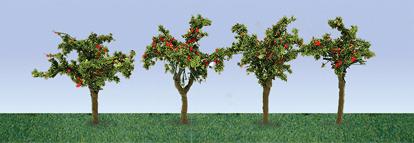APPLE SAPLINGS 1"~3/8", HO-SCALE, 12/PK
