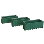 Walthers 9494100 HO Large Dumpsters - Assembled -- Green pkg(3)