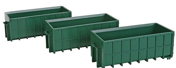 9494100 HO Large Dumpsters - Assembled -- Green pkg(3)