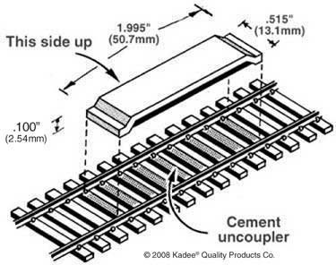 322 HO Delayed "between-the-rails" Uncoupler
