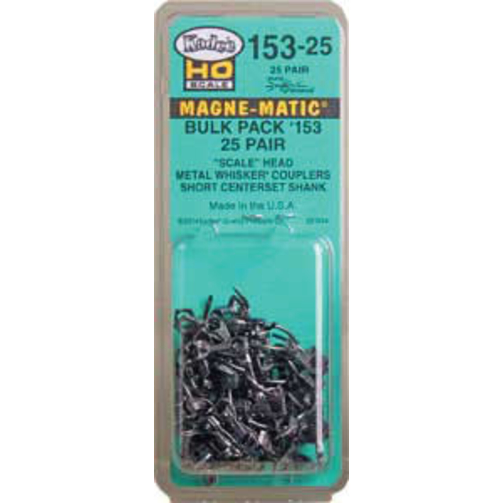 Kadee 153-25 HO Bulk Pack 25 Pair Scale All Metal Self-Centering WHISK