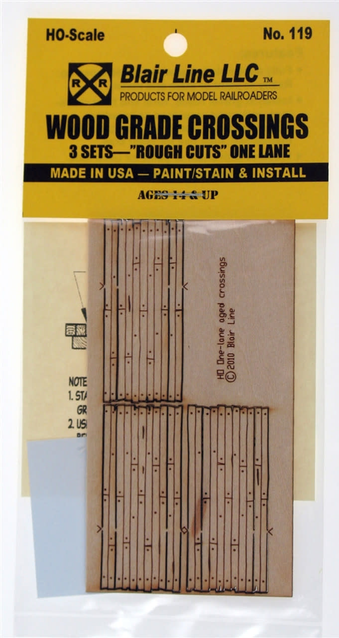 119 HO Wood Grade Crossing 3PK