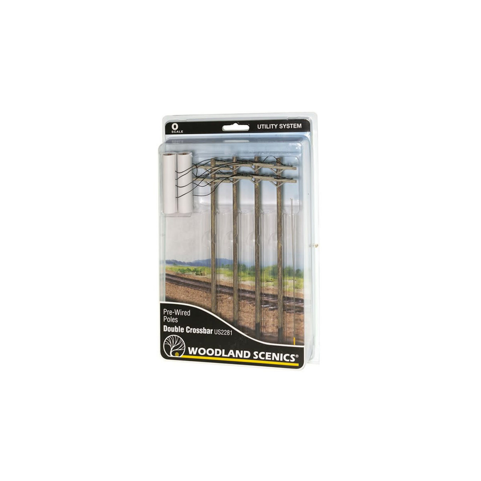 Woodland Scenics 2281 O Pre-Wired Poles Double Crossbar Wired Poles