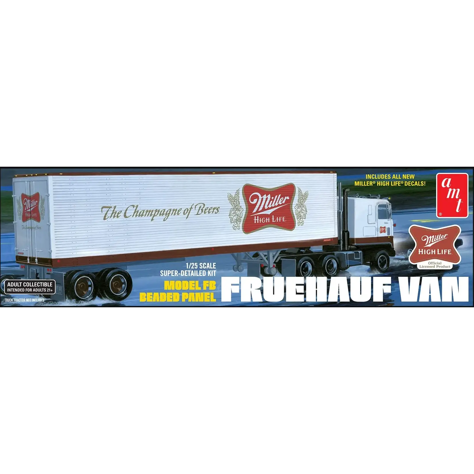 AMT 1234 Fruehauf 40 Semi Trailer Miller Beer Skill 3