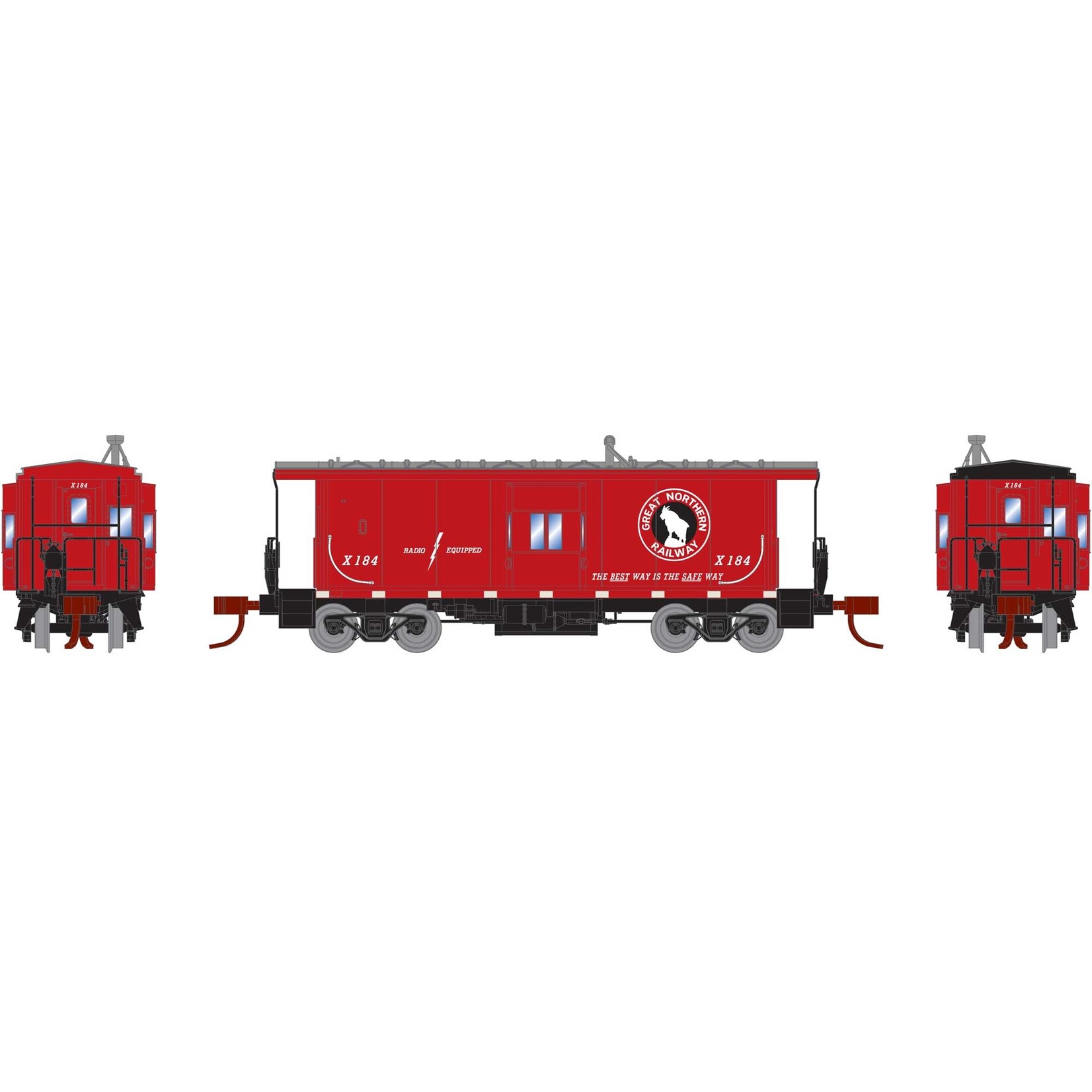 Athearn 26713 N Bay Window Caboose, GN X184