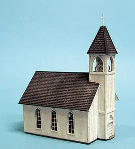 169 HO Laser-Cut Wood Frame Church Kit