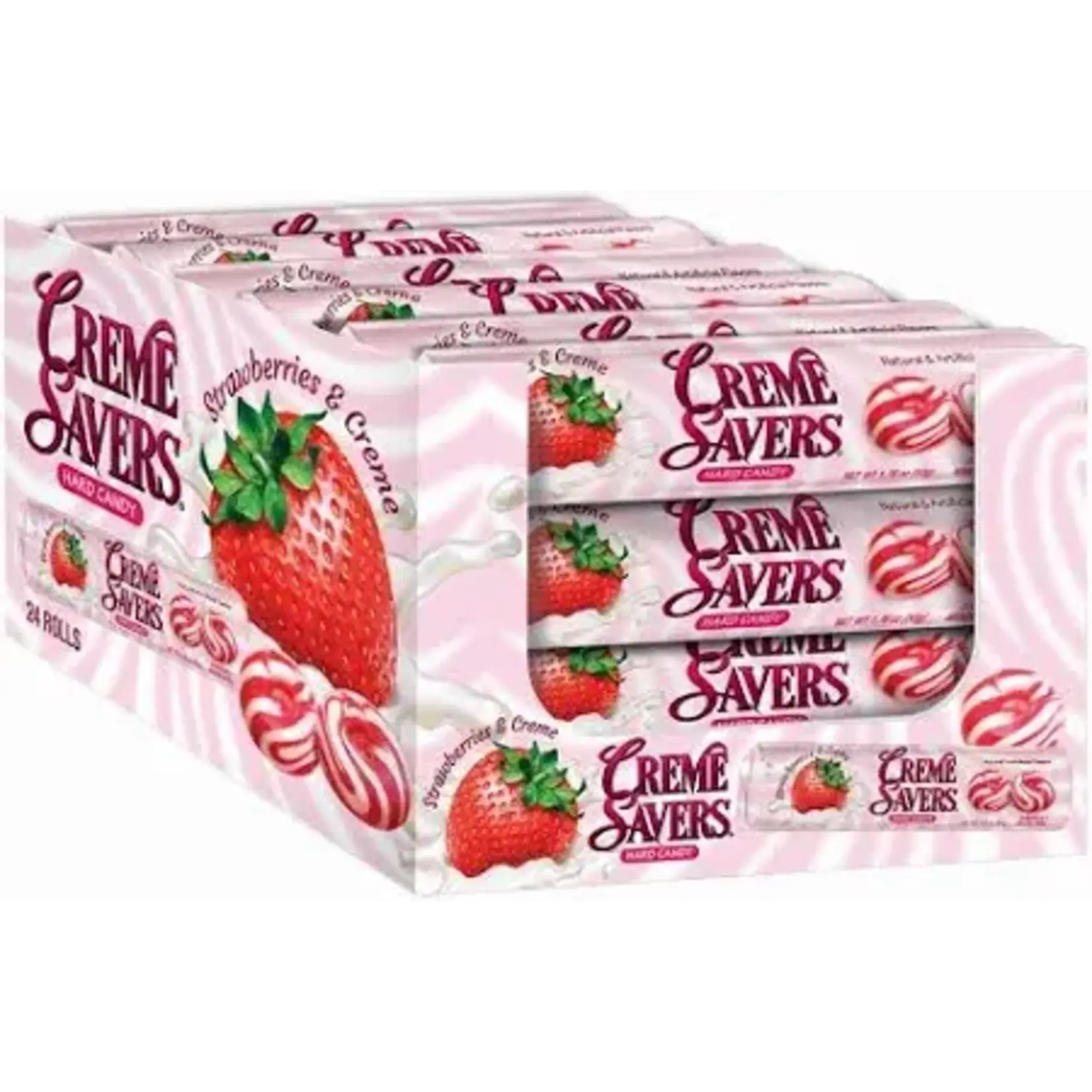 Candy 36421 Creme Savers Strawberry - 1 Roll