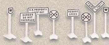 62180 O Railroad Signs/24pc