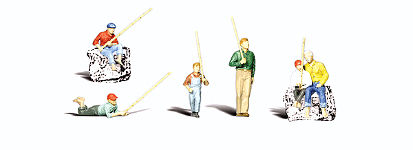 Gone Fishing -- HO Scale Model Railroad Figure -- #a1878 pictures by