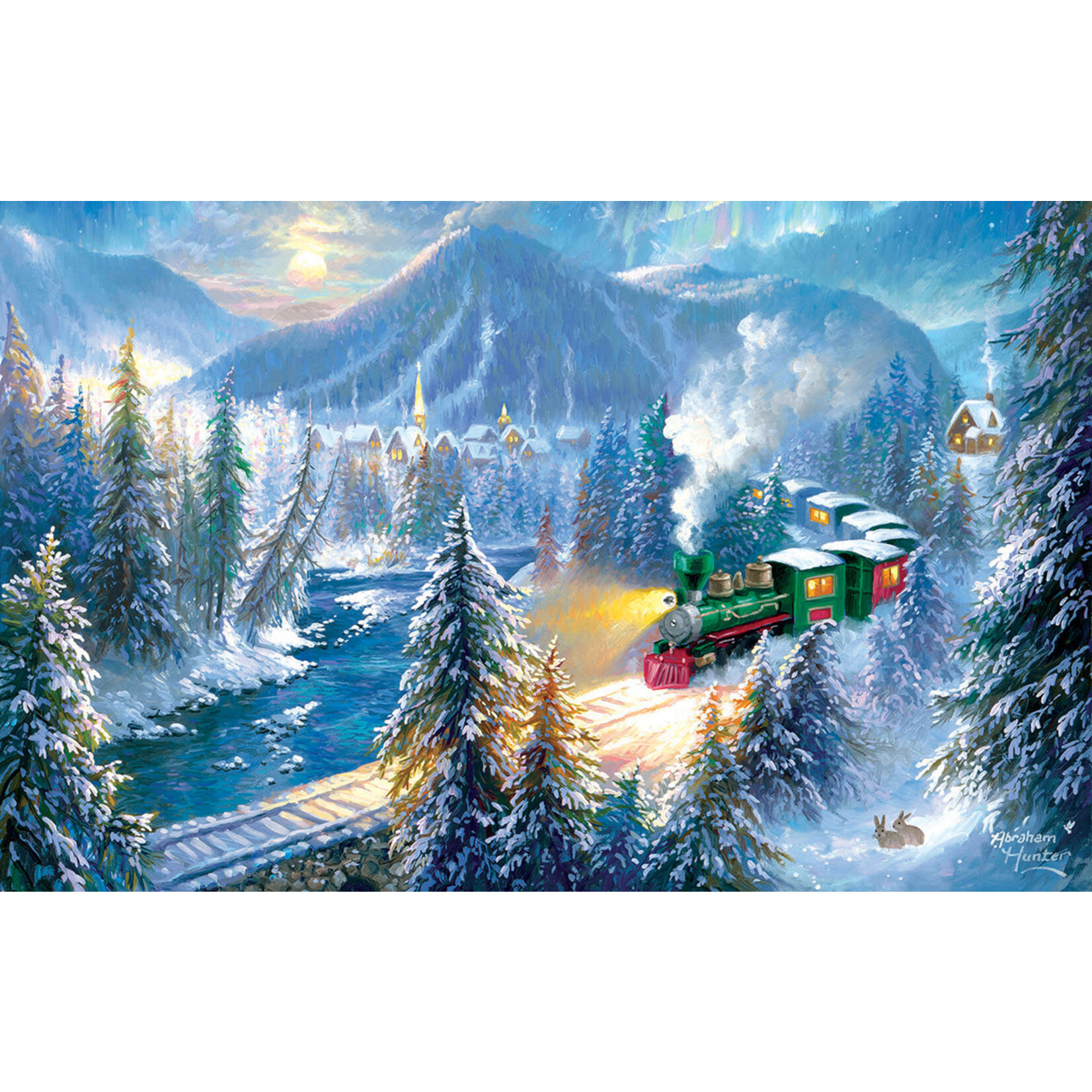 Suns Out 69830 Mountain Christmas Train 500 Piece Jigsaw Puzzle