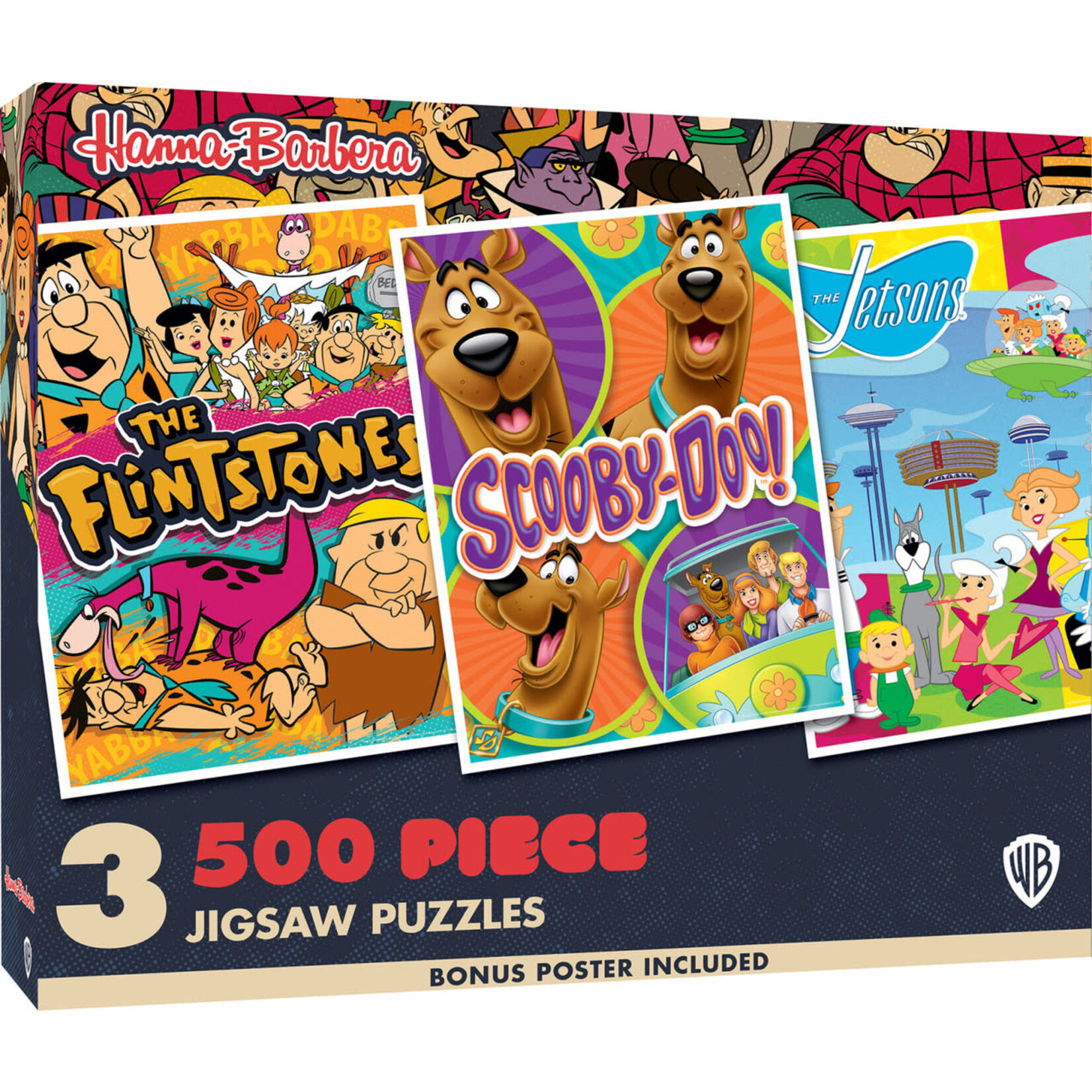 MasterPieces 32332 Hanna Barbera 3 Pack of 500 Piece Jigsaw Puzzles