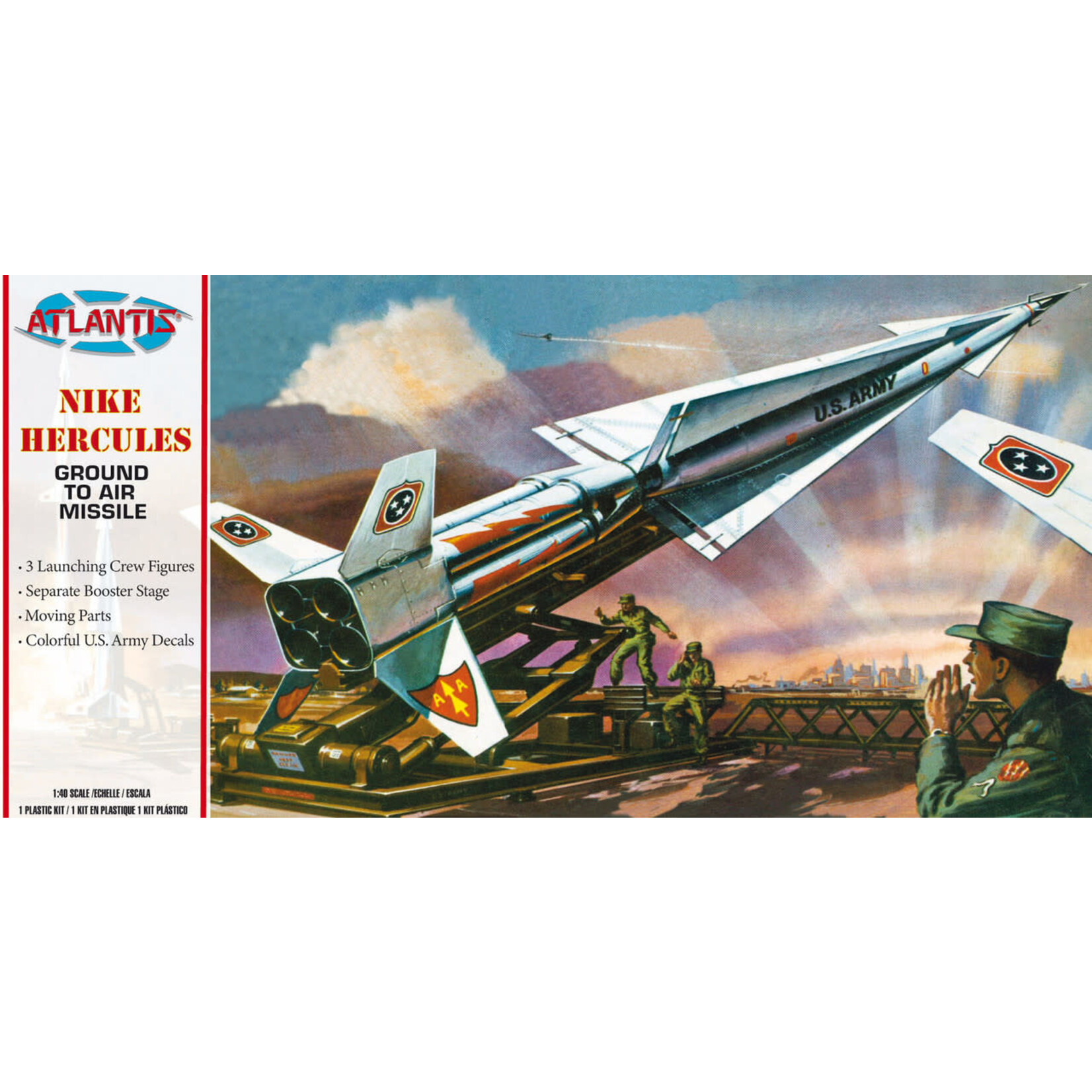 Atlantis 1804 Nike Hercules Missile US Army 1:40 w/ Crew Figures