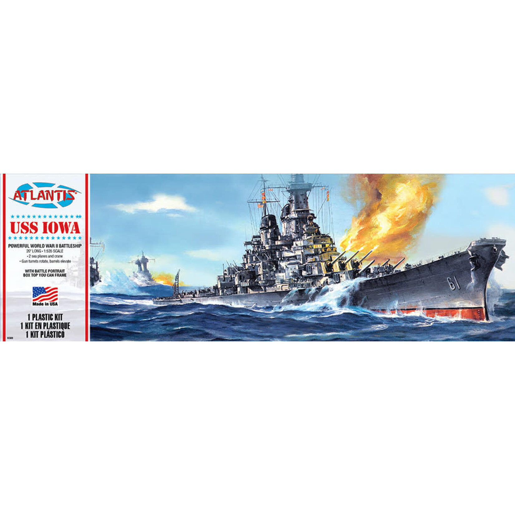 Atlantis 369 USS Iowa BB-61 Big Battleship Plastic Model kit 1/535