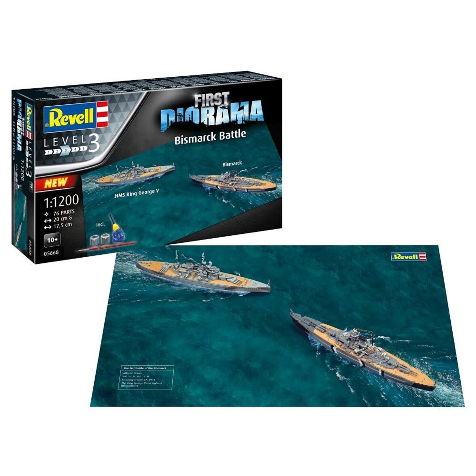 Revell 5668 1/1200 German Bismarck & King George V Battleship