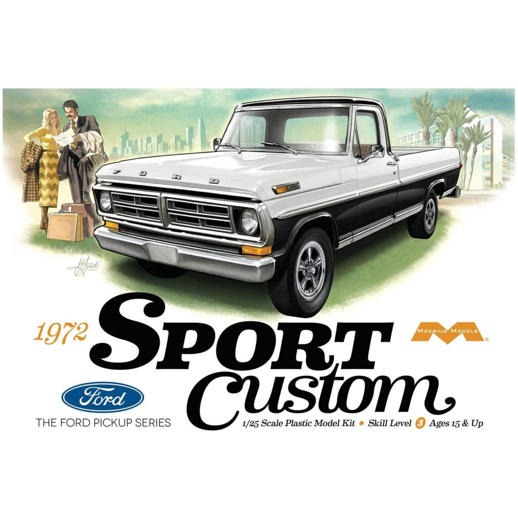 Moebius 1220 1972 Ford F-Series Sport Custom Pickup Truck 1:25 Scale