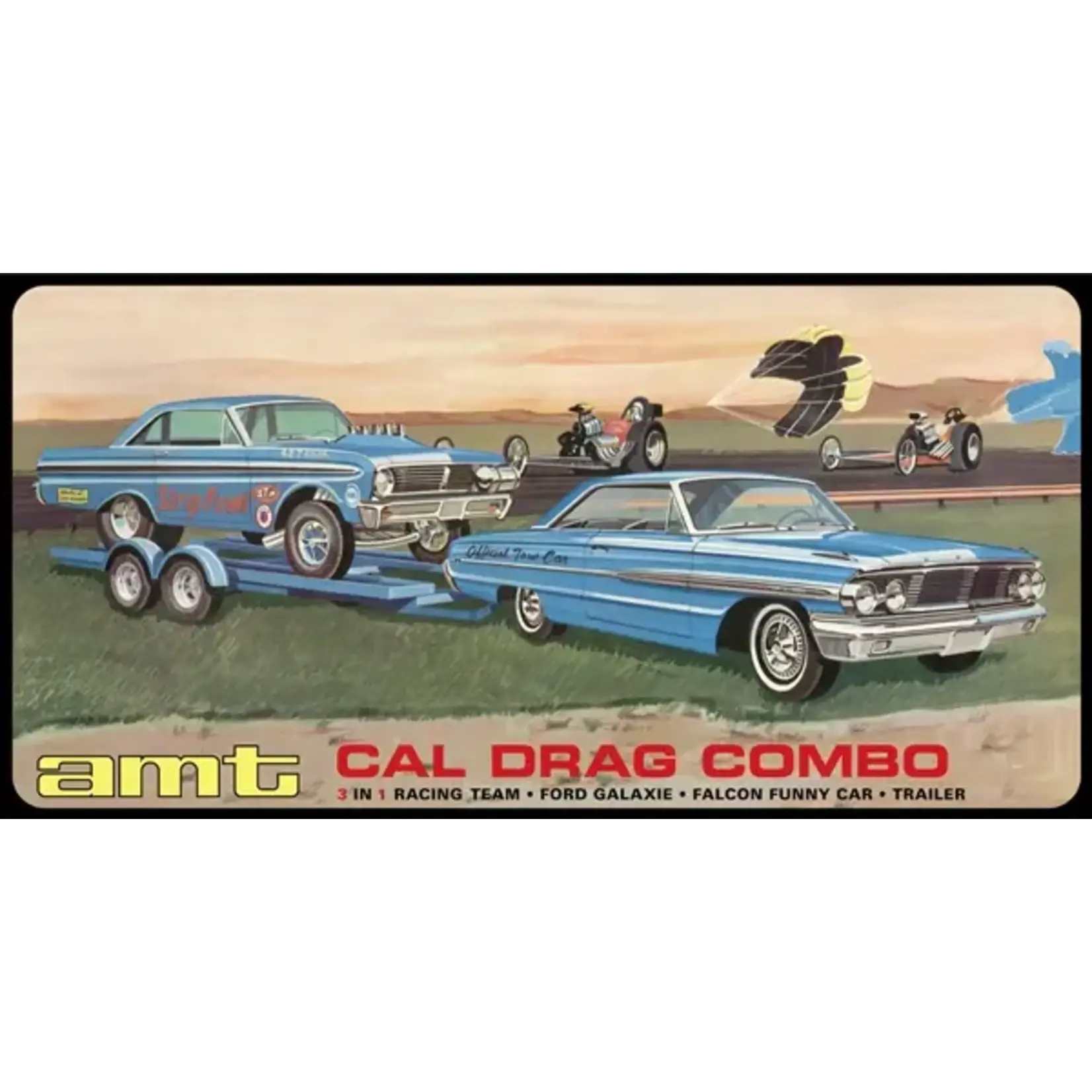 AMT 1223 1/25 Cal Drag Combo 64 Galaxie AWB Falcon & Trailer