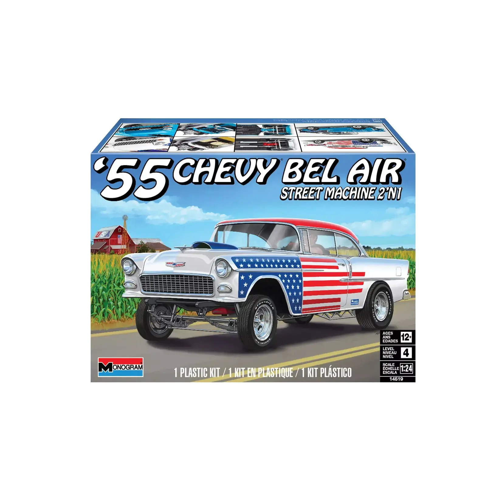 Monogram 14519 1955 Chev Bel Street Machine Air Hardtop 2N1 Revell 854519