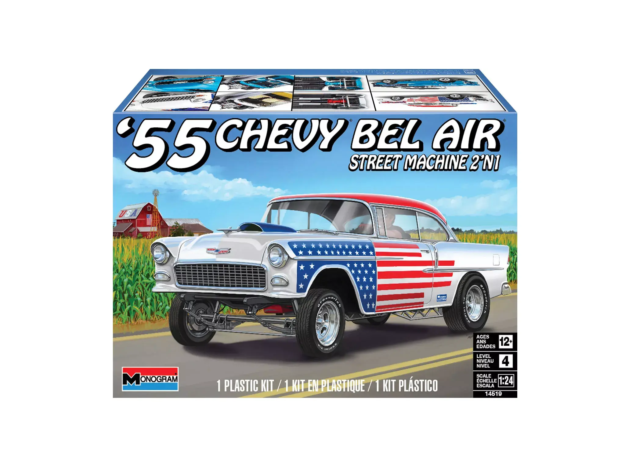 14519 1955 Chev Bel Street Machine Air Hardtop 2N1 Revell 854519