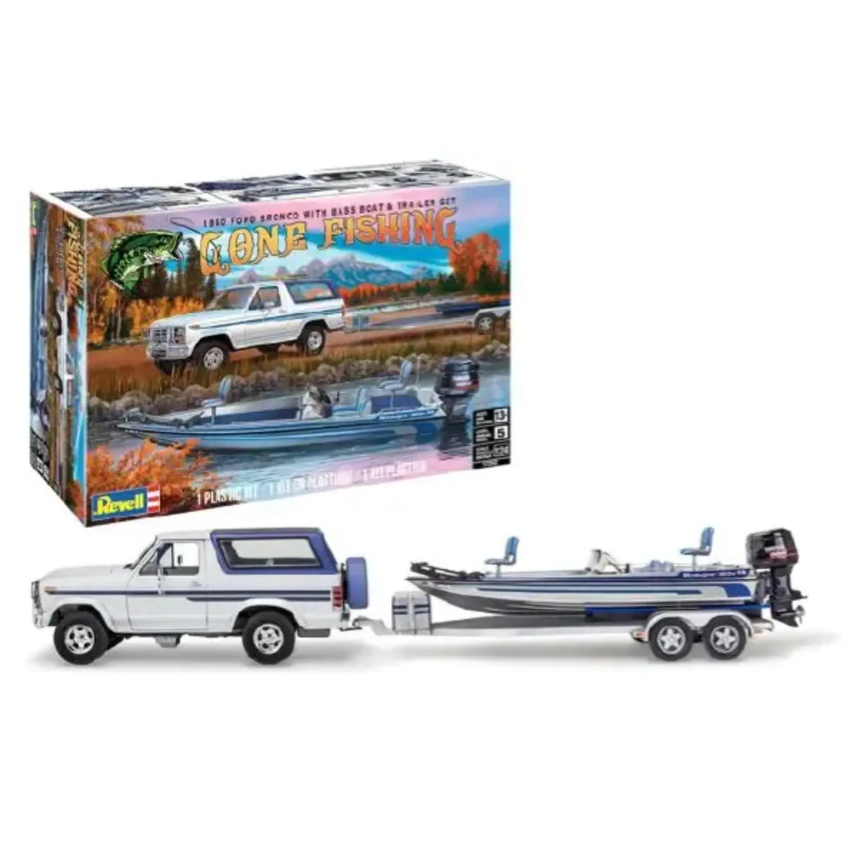 Revell 17242 1/24 Gone Fishing 1980 Ford Bronco w/ Bass Boat & Trailer