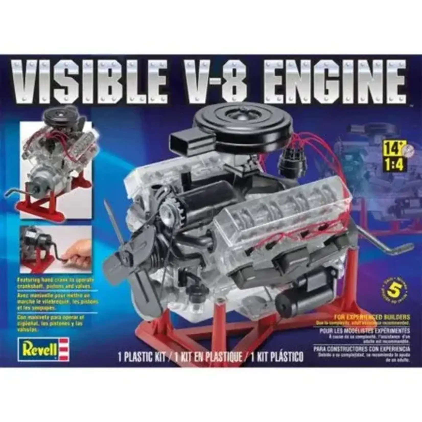 Revell 8883 1/4 Visible V8 Engine w/ Working Hand Crank
