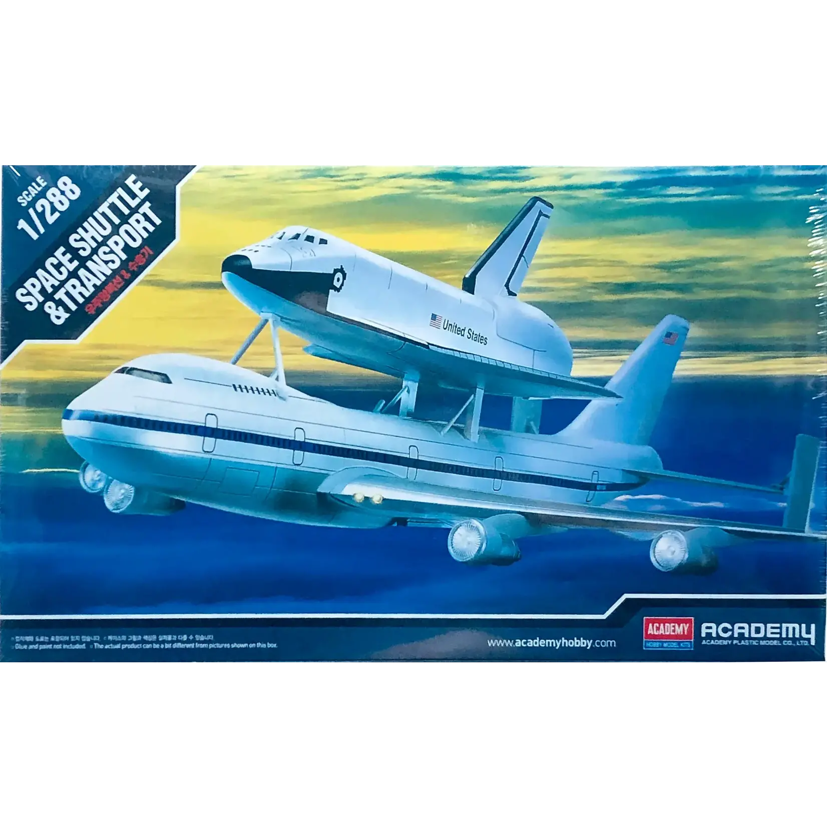 Academy 12708 1/288 Plastic Model Kit Space Shuttle & NASA Transport