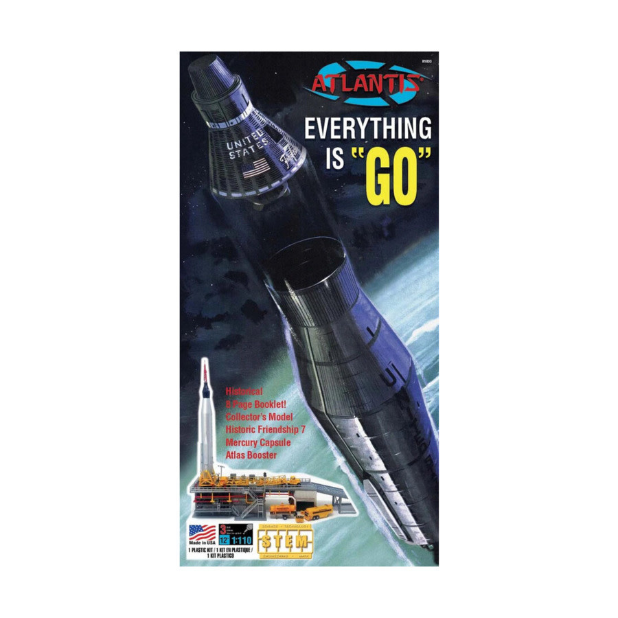1833 Atlas Rocket with John Glenn Mercury Capsule Plastic Model
