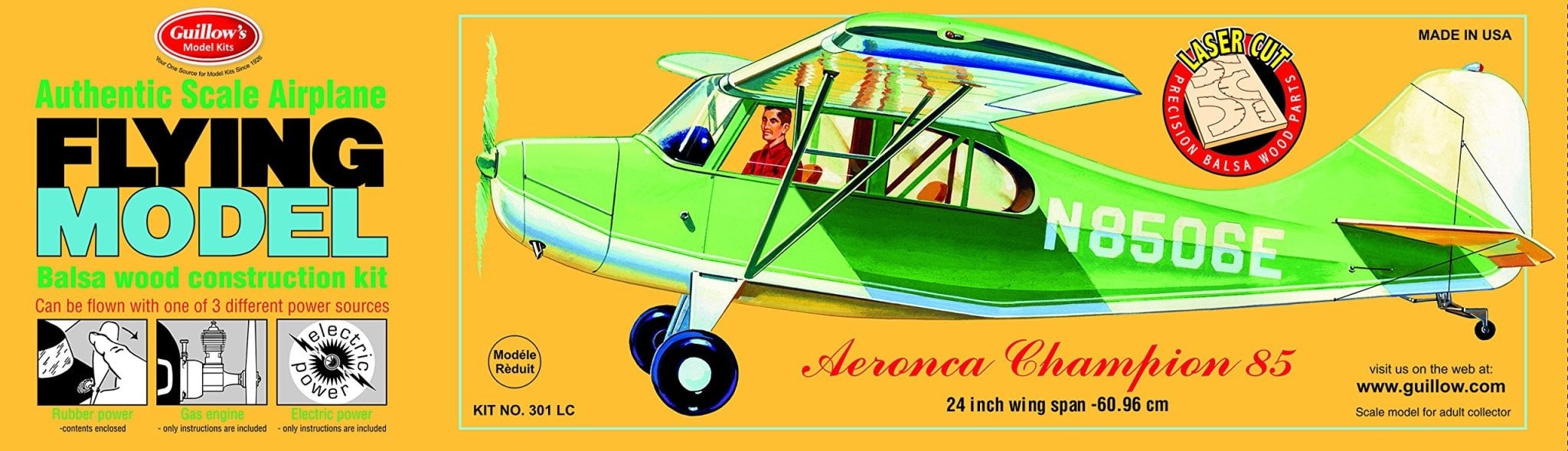 301 Aeronca Champion 85 Laser Cut Kit - 24" Wingspan