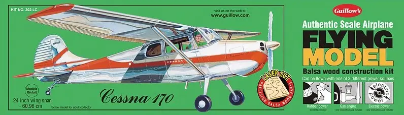 302 Cessna 170 Laser Cut Kit - 24" Wingspan