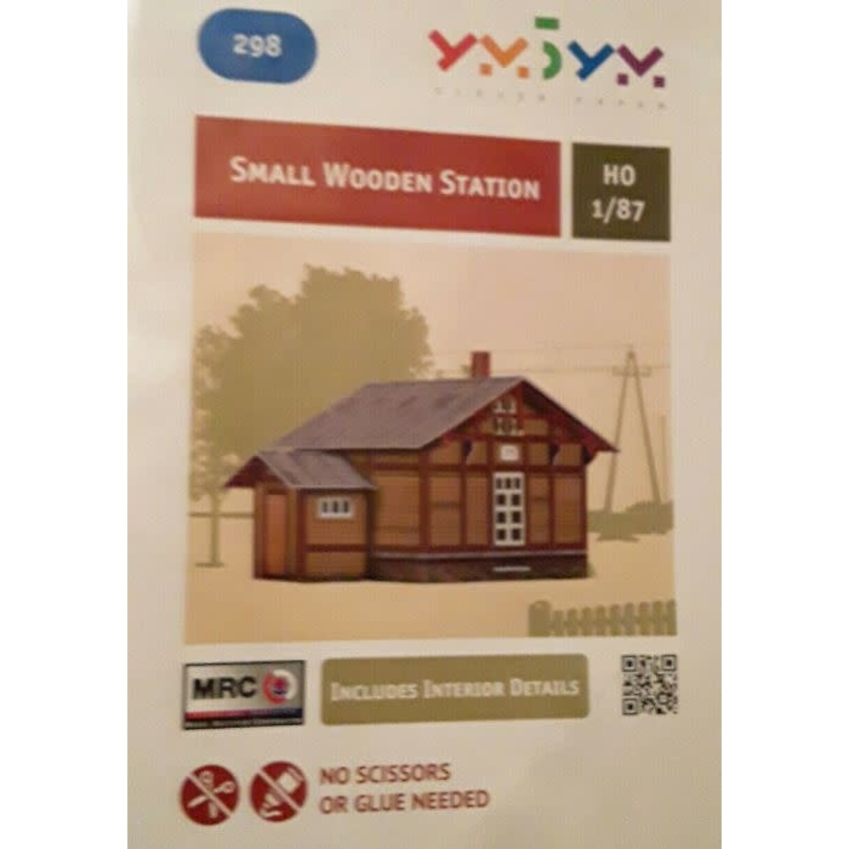 MRC 298 HO Small Wooden Station by Clever Paper