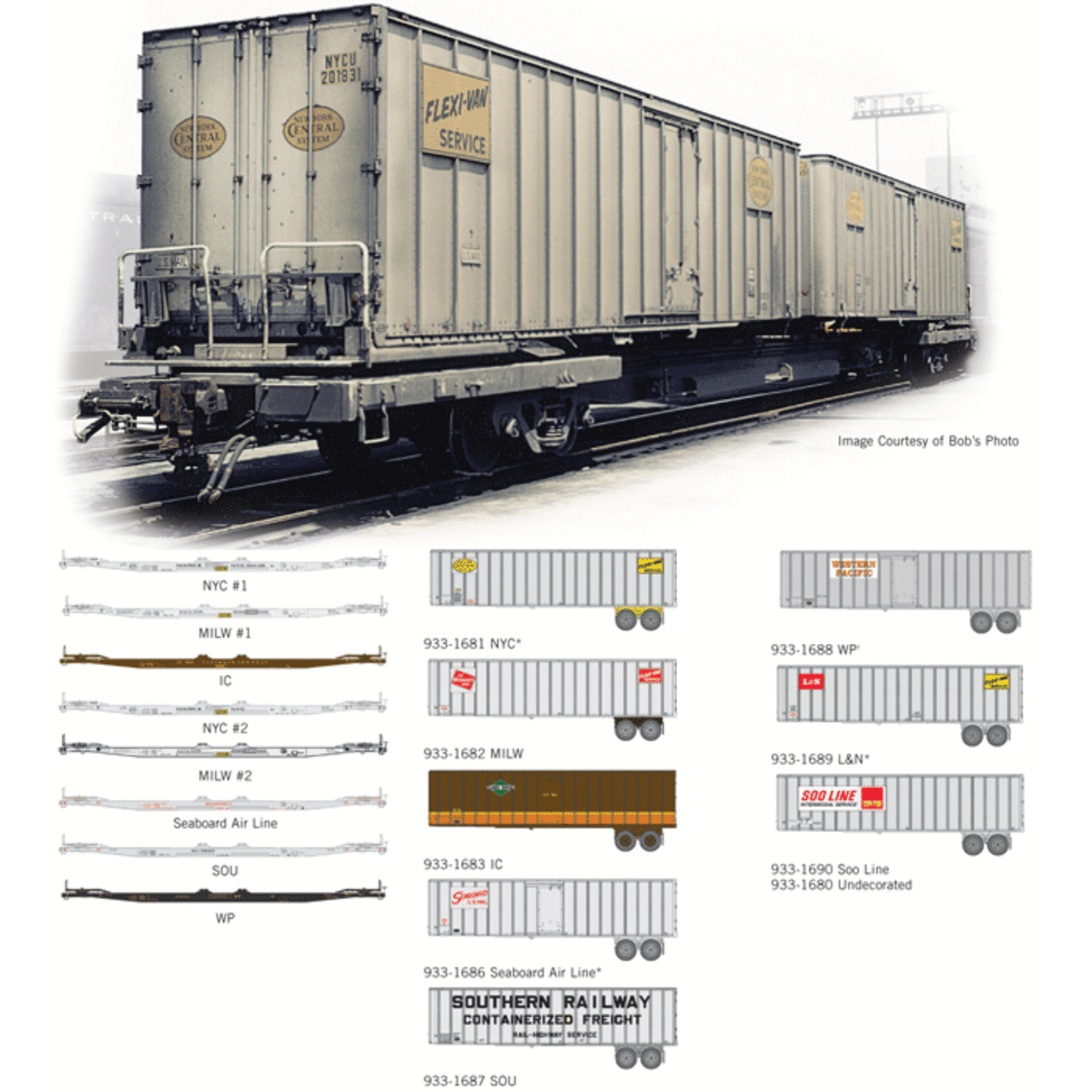 Walthers 9331688 HO Flexi Van Western Pacific Trailer Kit