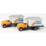 Classic Metal Works 50440 N 1954 Ford Refrigerator Box Truck - Fanta - 2 Pack