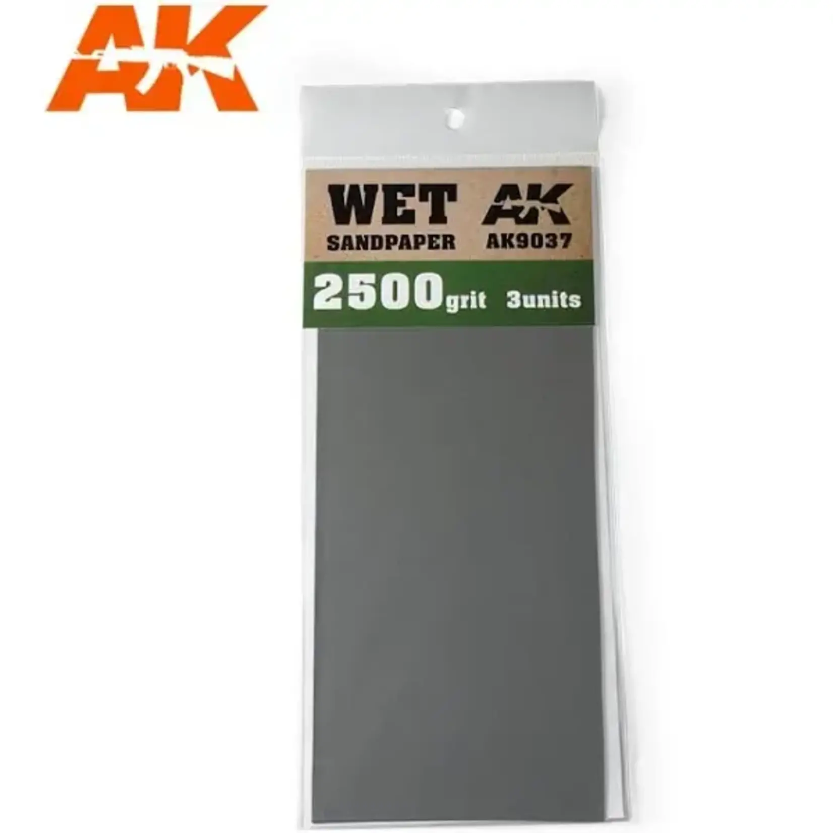 AK Interactive 9037 Wet Sandpaper Sheets 2500 Grit (3)