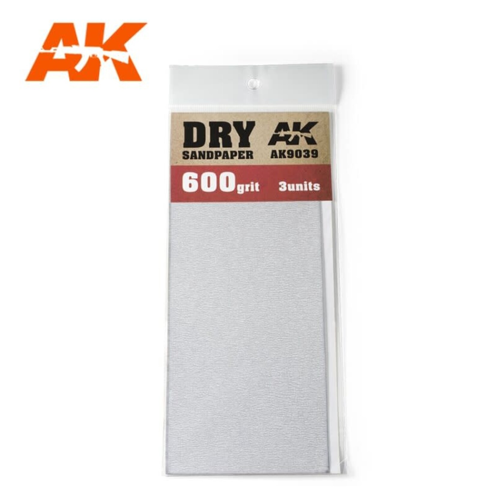 AK Interactive 9039 Dry Sandpaper Sheets 600 Grit (3)