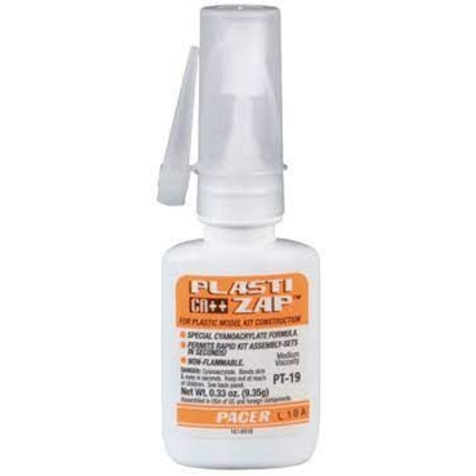 Zap 19 ZAP Plasti Zap CA++ Glue, 1/3 oz (Orange)