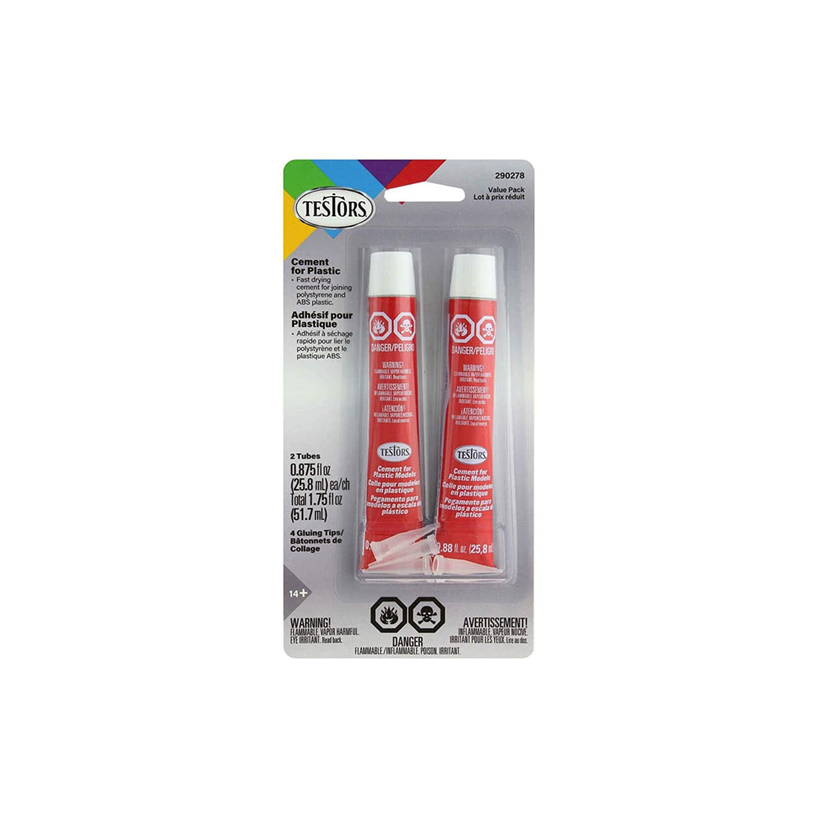 Testors 290278 Model Cement 2 Pack old 3509