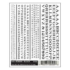 505 Railroad Roman Letters, Black