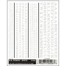 506 Railroad Roman Letters, White