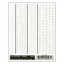 507 Railroad Gothic Letters, White