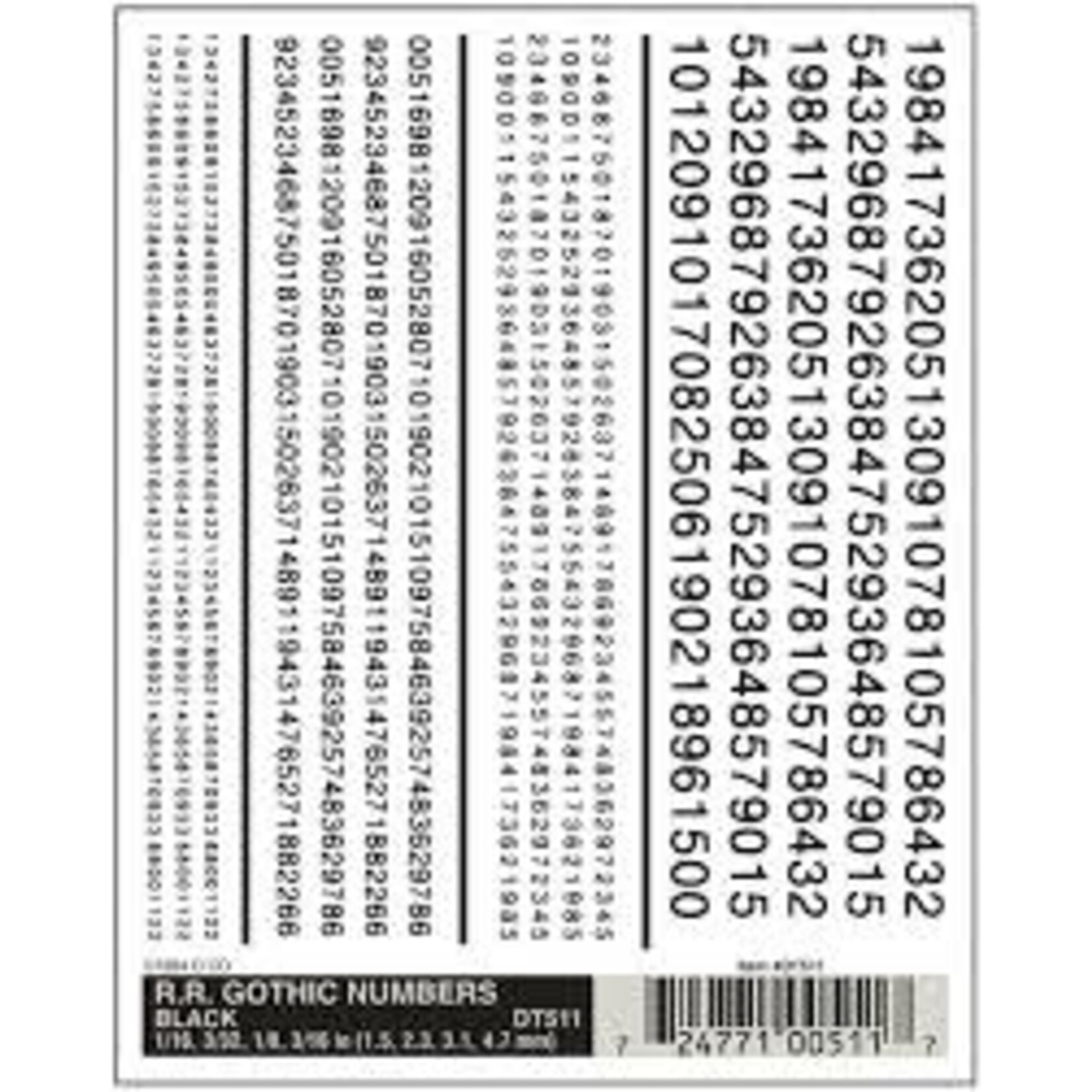 Woodland Scenics 509 Railroad Roman Numbers, Black