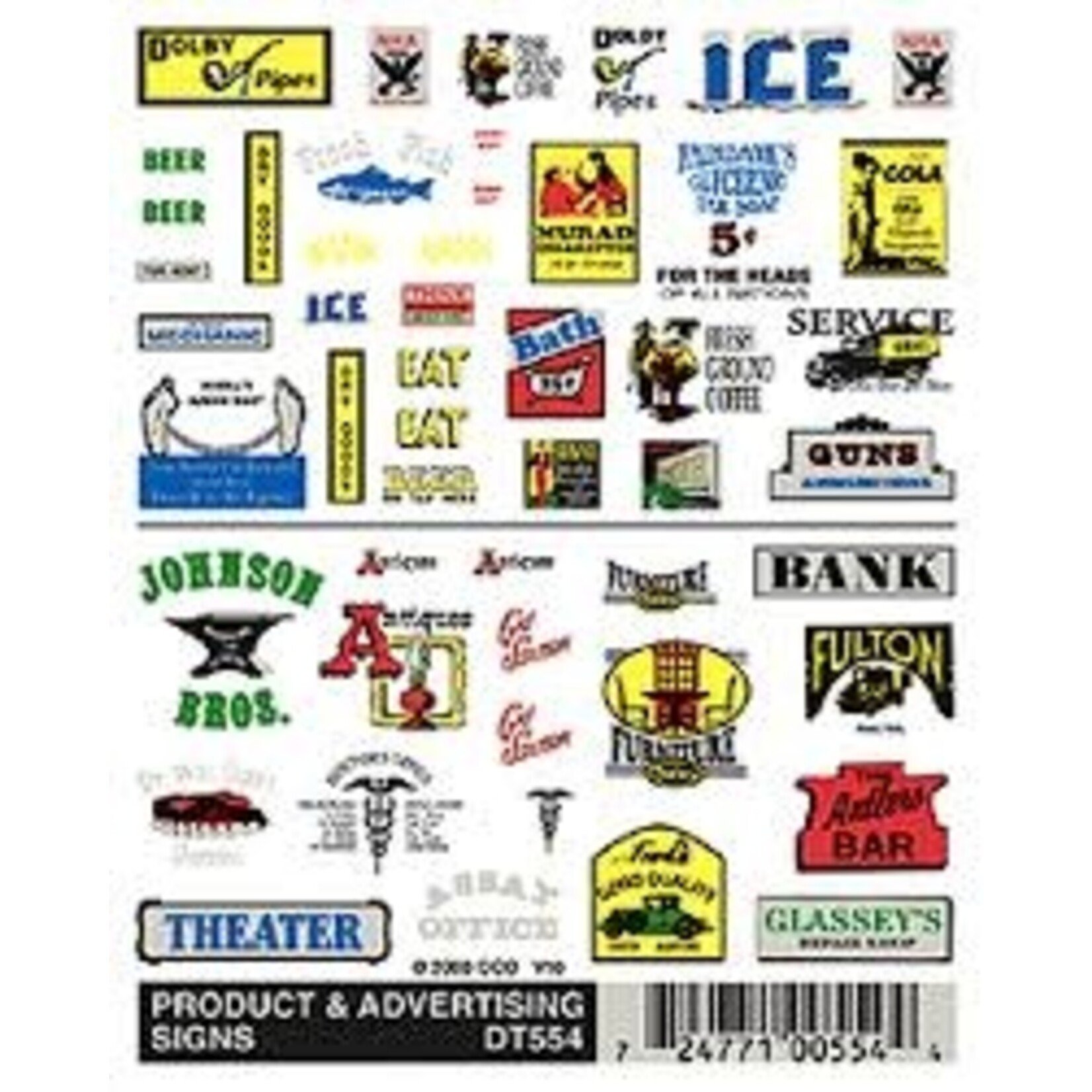 Woodland Scenics 554 Dry Transfer, Product/Advertising Signs