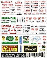 557 Dry Transfer, Data Warning Label Commercial Signs