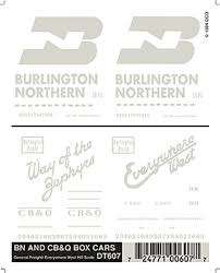 607 HO Boxcar Dry Transfer, BN/CB&Q