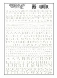 702 Roman Letters, White Dry Transfers