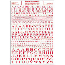 704 Roman Letters, Red Dry Transfers