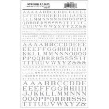 706 Roman Letters, Silver Dry Transfers