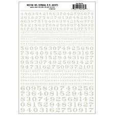 708 Numbers Roman RR White Dry Transfers