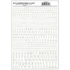 719 Condensed Roman RR White Dry Transfers