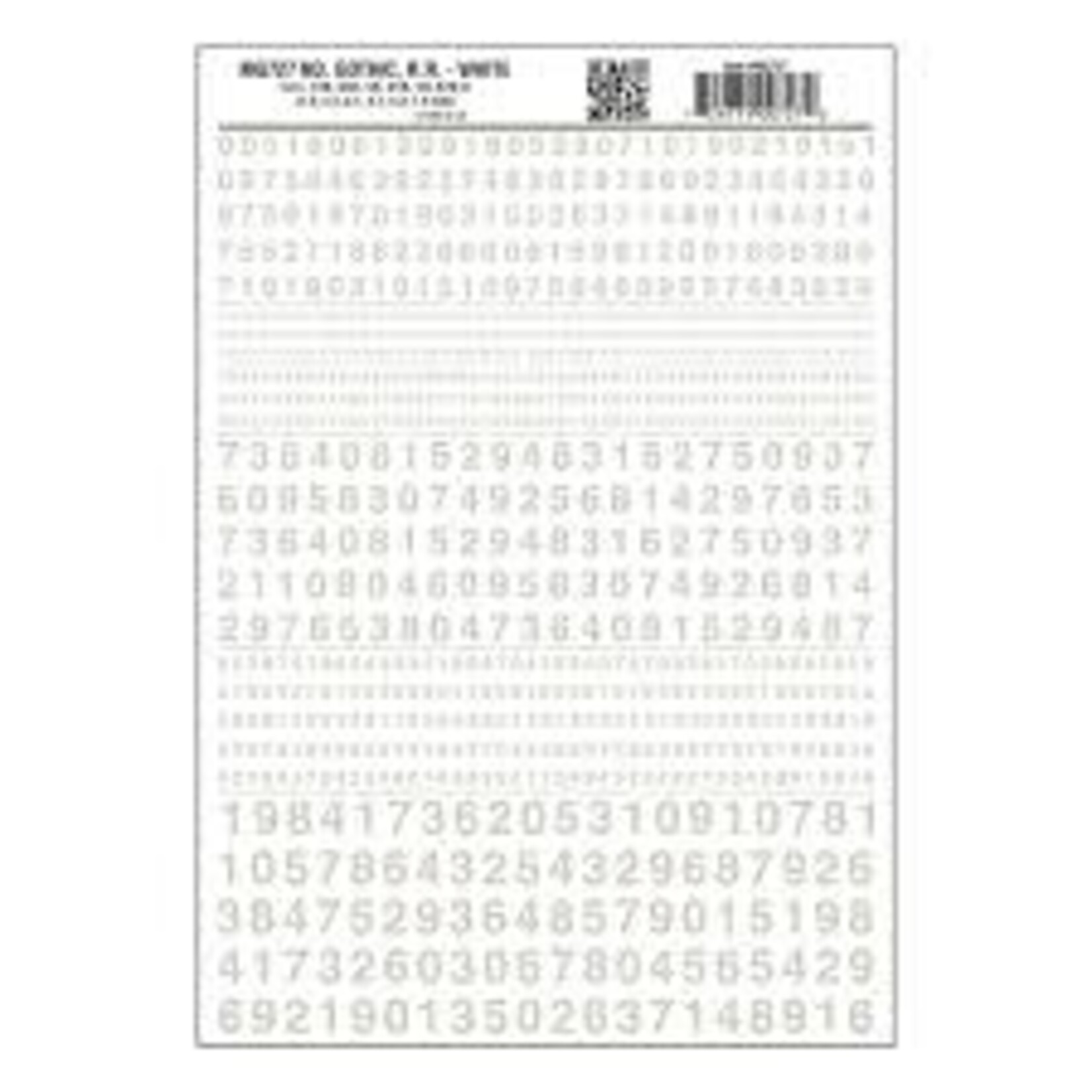 Woodland Scenics 727 Numbers Gothic RR White